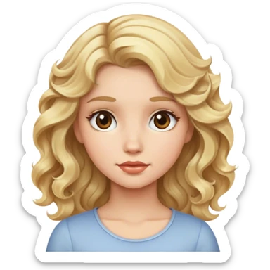Girl with blonde wavy hair super super pretty sticker