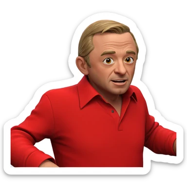 old man in red shirt sticker