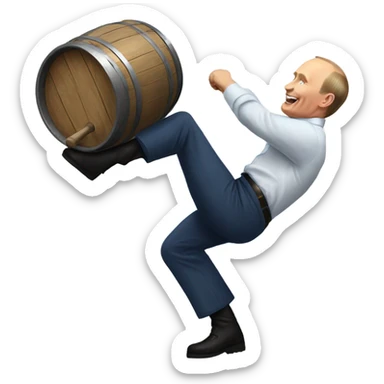 Vladimir Putin doing a keg stand  sticker