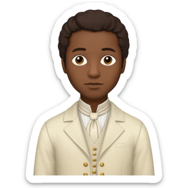 Solomon Northup from 12 Years of Slave with dark brown hair, cream outfit sticker