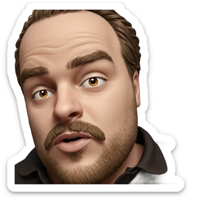 realistic portrait of bearded man sticker