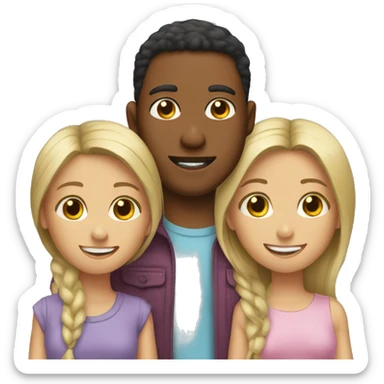 one brother with two sisters  sticker