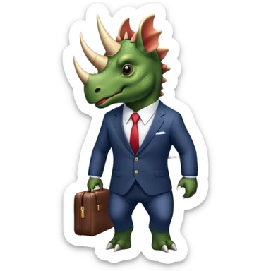 office triceratops in an airport sticker