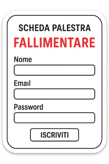 Scheda online palestra fallimentare  che non va bene foglio in italiano sticker