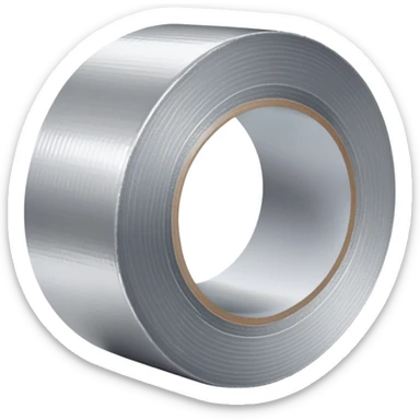 A roll of silver duct tape sticker