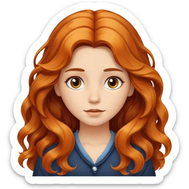 girl with long wavy calico hair sticker