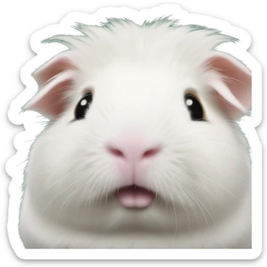 White Guinea pig Looks Like a teddybear  sticker