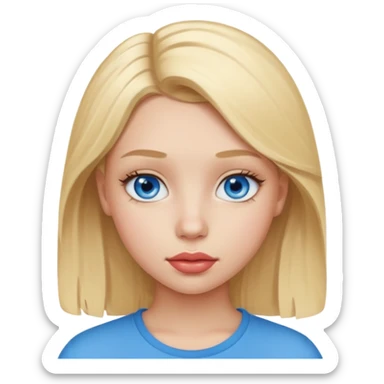 Teenage with blue eyes, blonde hair and thick lips sticker