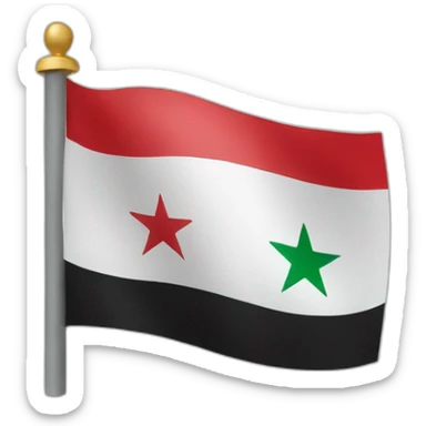 syria flag with 3 stars sticker
