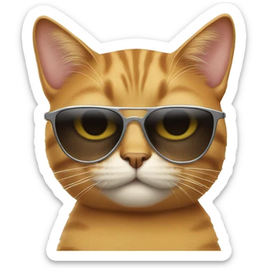 Cat with sunglasses sticker