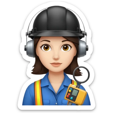 opérateur contrôle non destructif féminin brune sticker