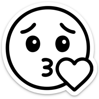 pleading face emoji with heart, modern icon style, clean lines, minimal color, suitable for app icon sticker