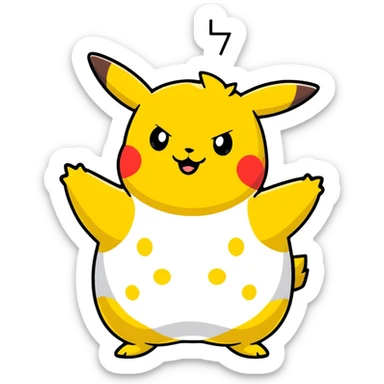 pudgy Pikachu with cartoon spots sticker
