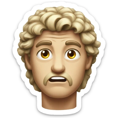 A Young angry greek God in Stone  sticker