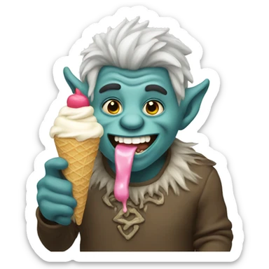 Troll eating ice cream  sticker