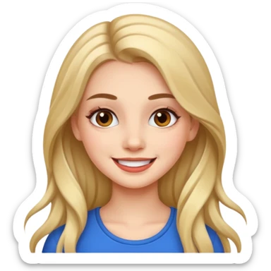 pretty girl with makeup and long hair sticker