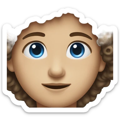 Light skinned woman with curly hair and white man with blue eyes and dark brown hair couple sticker