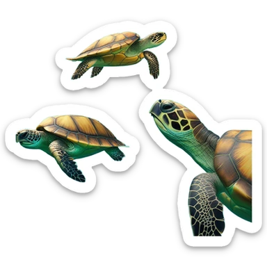 Snorkeling with turtles  sticker