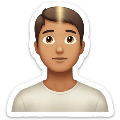 a man looking a Beam of light comming from above sticker