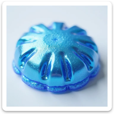 realistic blue candy with a holographic sheen, photorealistic style sticker