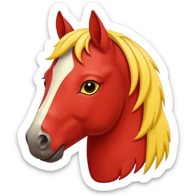 Cavalo vermelho e amarelo pastel sticker