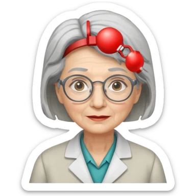 scientist professor old woman sticker
