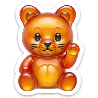 gummy bear with cat ears & whiskers sticker