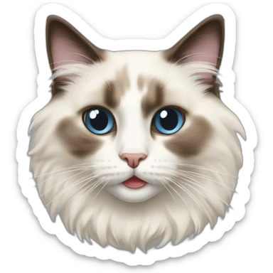 Ragdoll cat with pecifier in its mouth sticker
