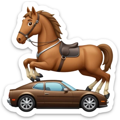 horse riding a car sticker