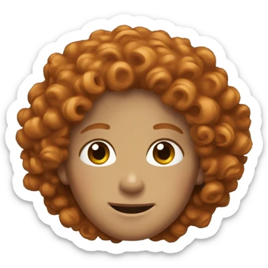 Ginger with curly hair and brown eyes and freckles sticker