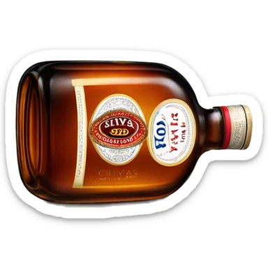 bottle of Chivas whiskey sticker