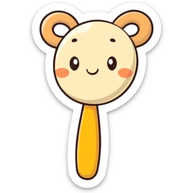 baby rattle with gradient and beige colors sticker
