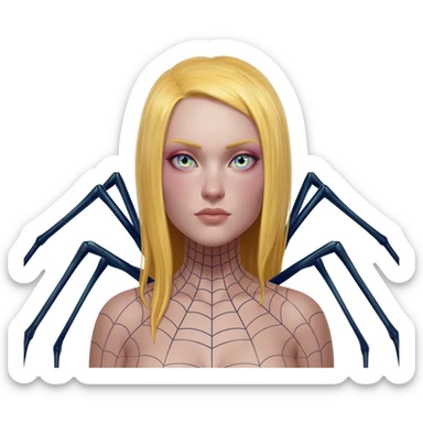 Sarışın örümcek kadın sticker