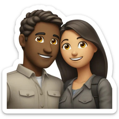 make a guy and a girl, they're hugging. They're facing each other sticker