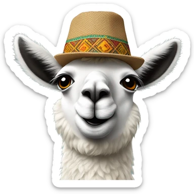 llama-agree with some Pakistani sindhi with wearing sindhi cap touch  sticker