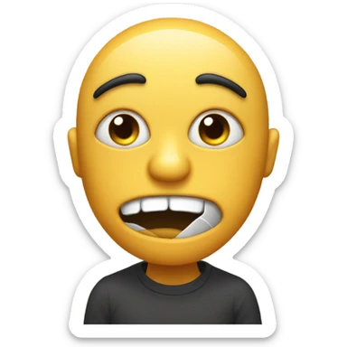 Emoji with totally rolled up eye and mouth open sticker