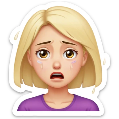 Panicked girl Cry sticker