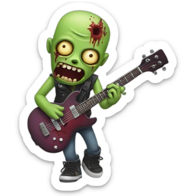 Zombie guitarist sticker