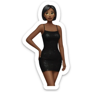 sparkly short black bodycon dress sticker