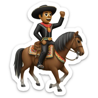 A charro on top of a horse sticker