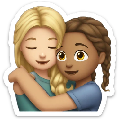 Girl hugging girl sticker