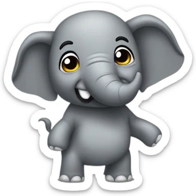 Elefant chibi gangstyle angry sticker