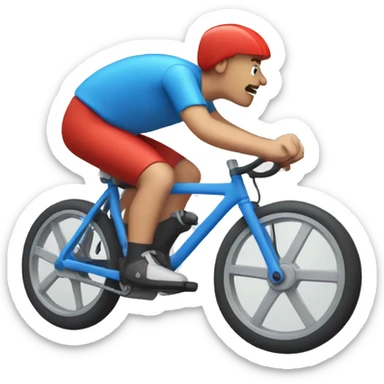 Red hair riding a blue hill climb bike sticker