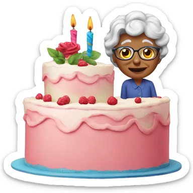 Birthdaycake for a 95 years old grandma sticker