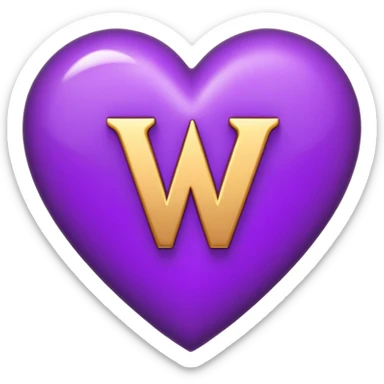 The Letter “w” inside a Purple Heart sticker