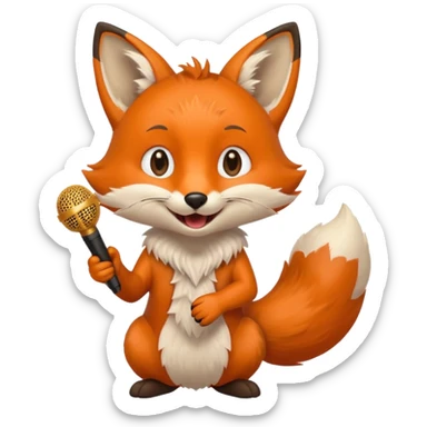 fox  singing with mic  sticker