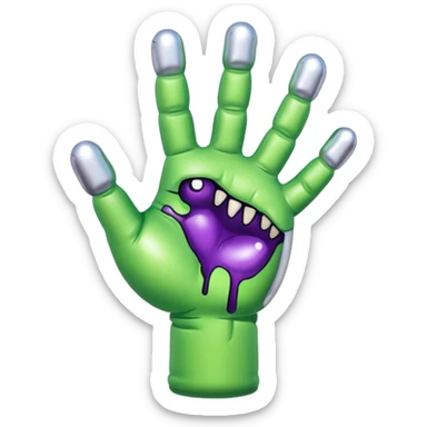 Jeff Koons style zombie inflatable hand   sticker
