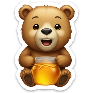 Bear with honey sticker