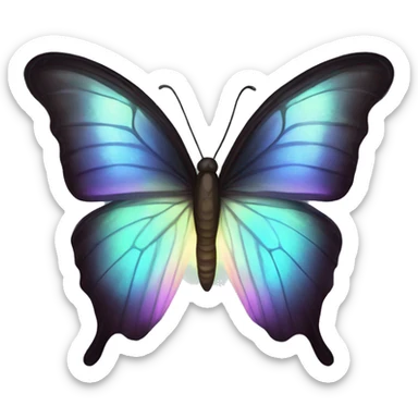 Dark iridescent butterfly glowing sticker