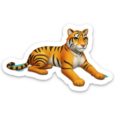 Tigress sunbake  beach  sticker